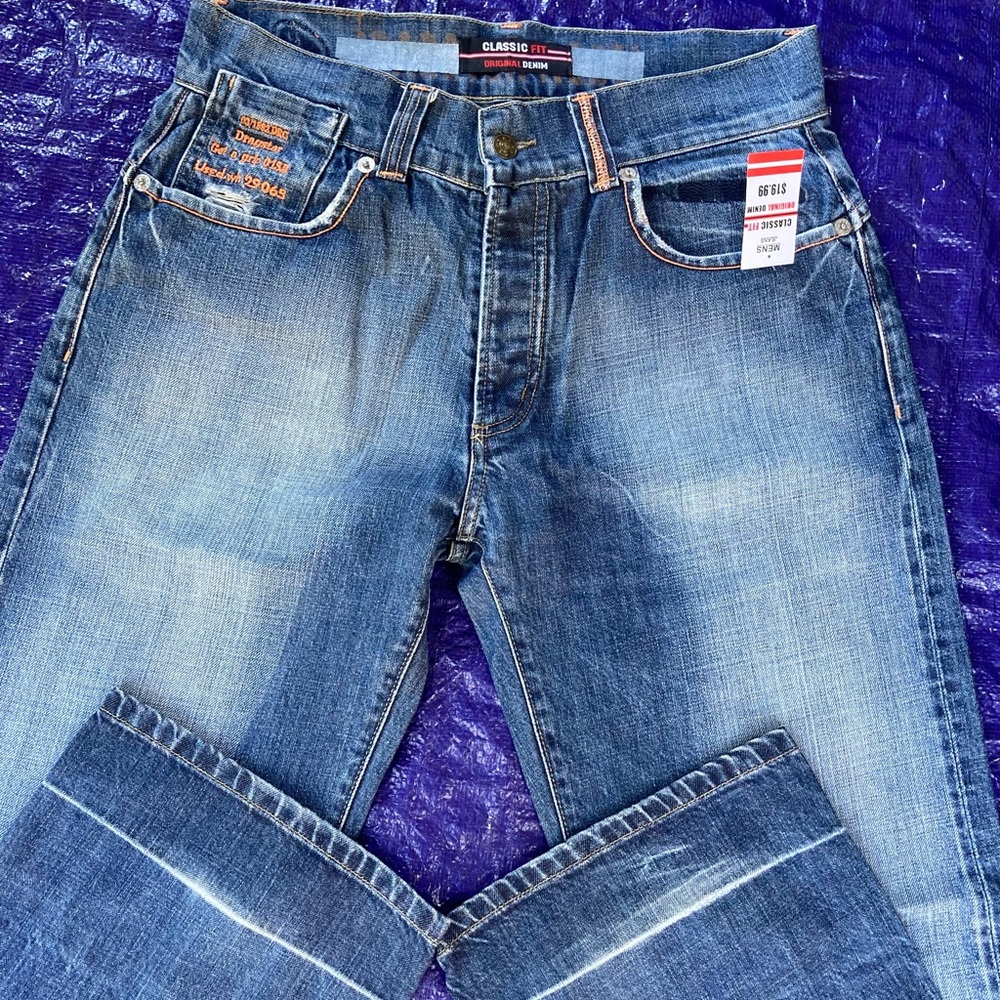 Men Denim Blue Jeans Size 32/32 Brand New